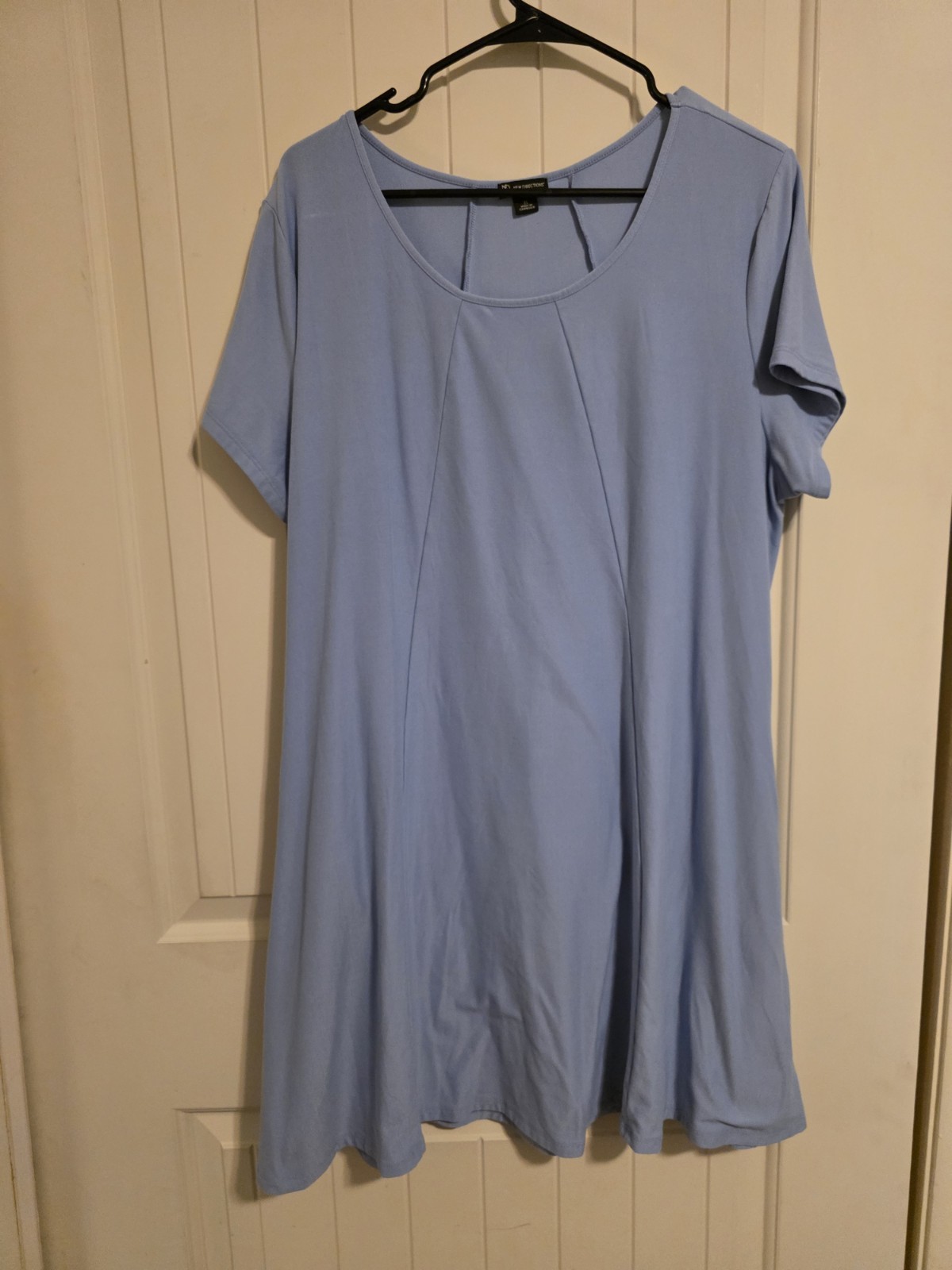 New Directions Dress Size XL Blue Knee Length Women Short Dress Casual