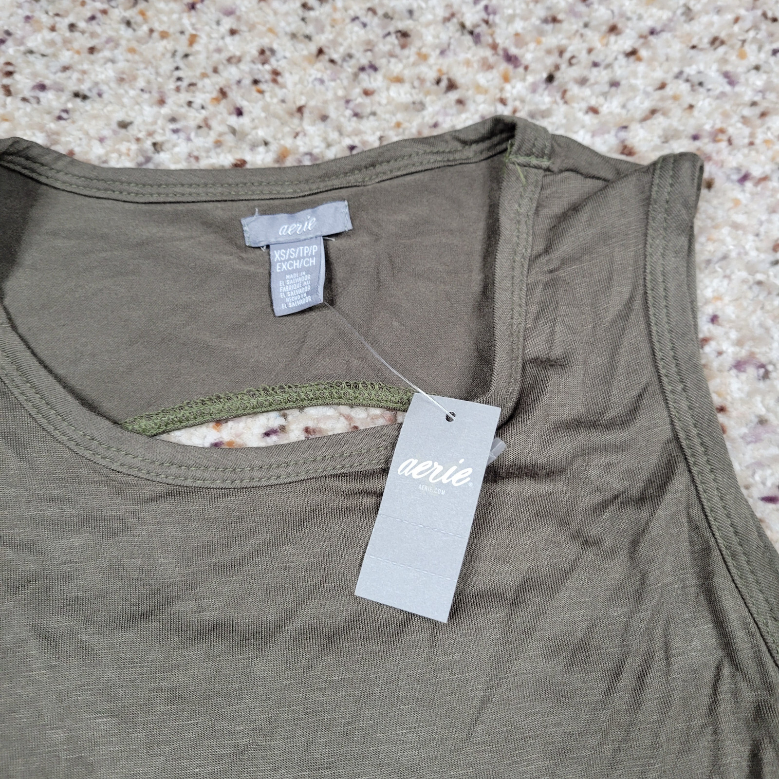 Aerie Dress Womens Extra Small Green Flared Pullover Lightweight Outdoors NEW A1
