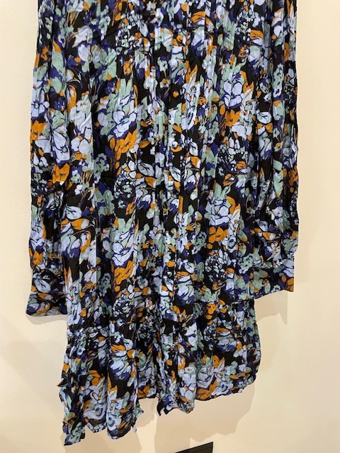 La Redoute Buttoned Floral Shirt Dress Size 12 Ruffled Tiered High Neck RRP £52