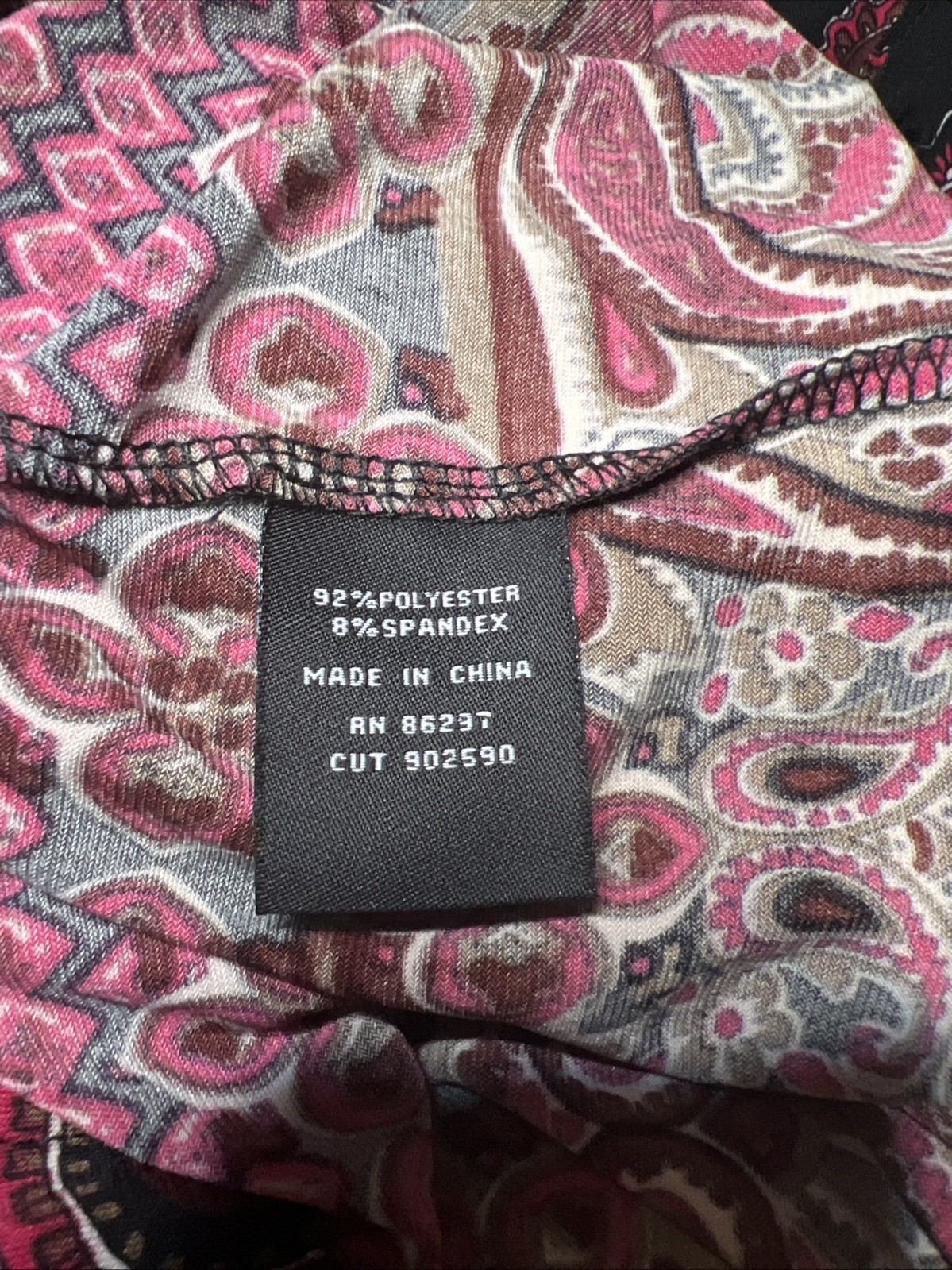 Vertigo M Dress Paisley Stripe Red & Black NWT