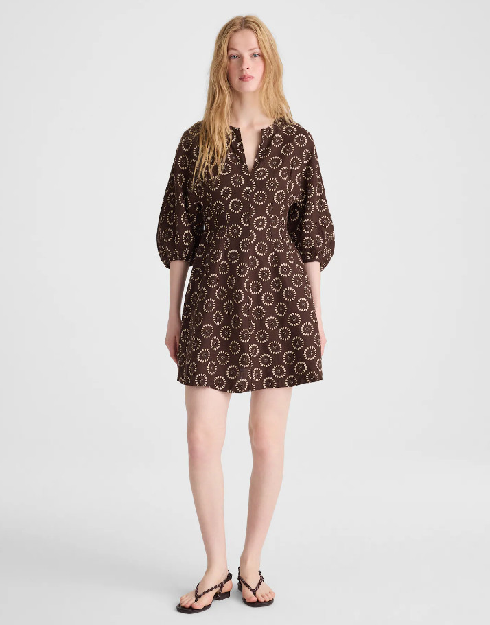 NEW MADEWELL Splitneck Mini Dress – Dark Brown
