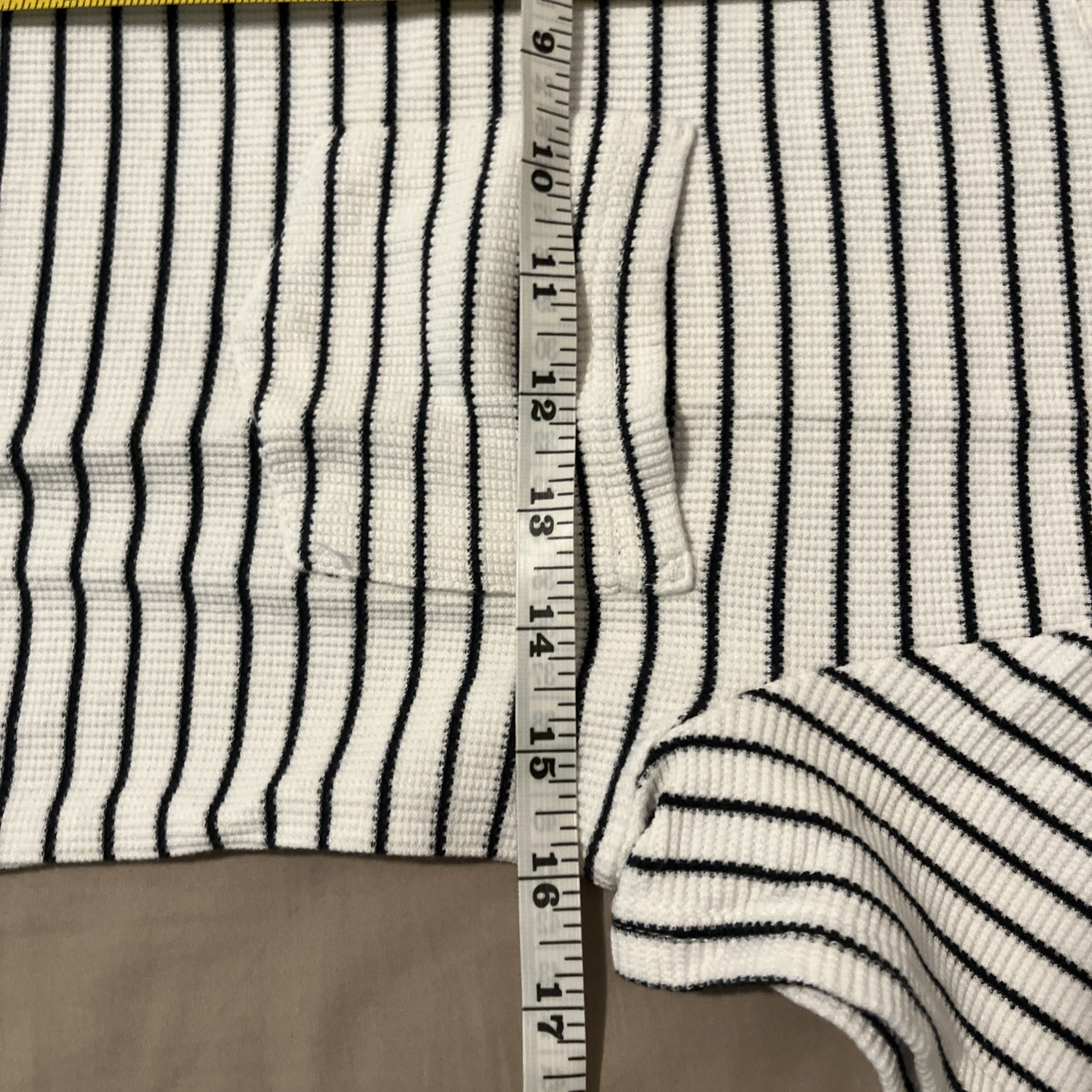Thread Supply Dress Small, White w/ Black Horizontal Stripes