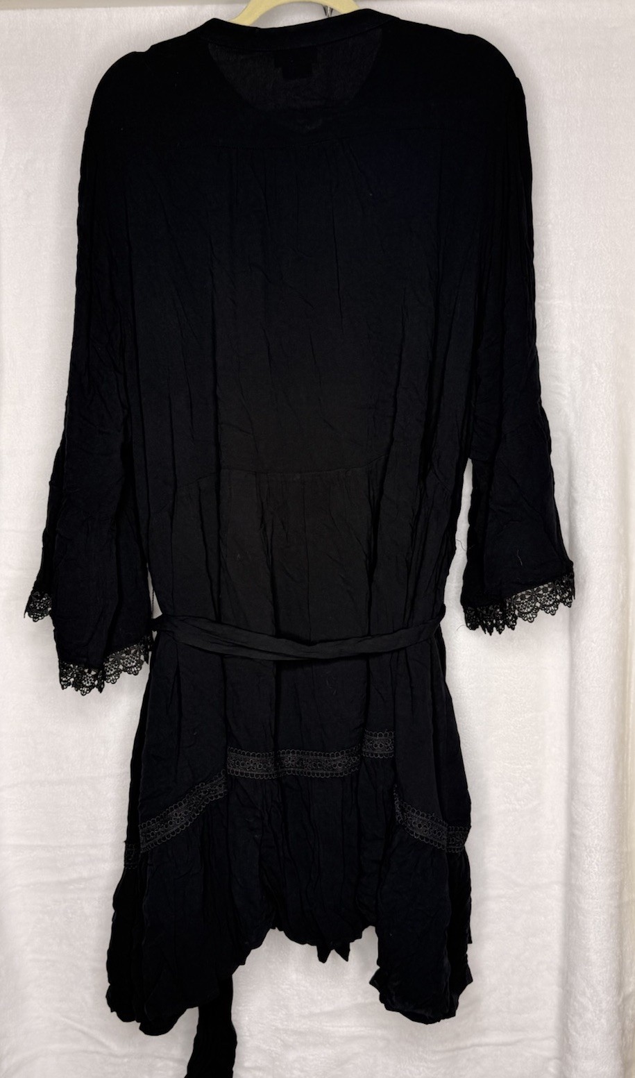 City Chic NWT Short Dress Black Size 22 XL Bell Sleeves BOHO Embroidered Lace