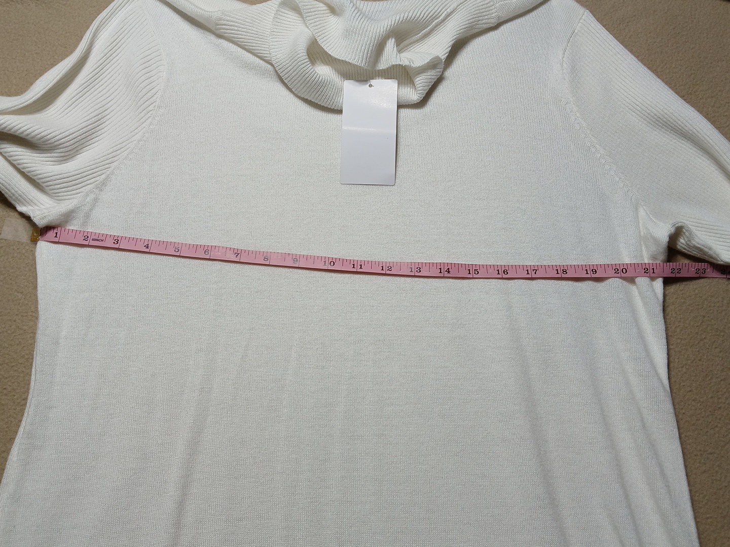 Jessica London Ribbed Turtleneck Long Sleeve Sweater Knit Bodycon Ivory Size M
