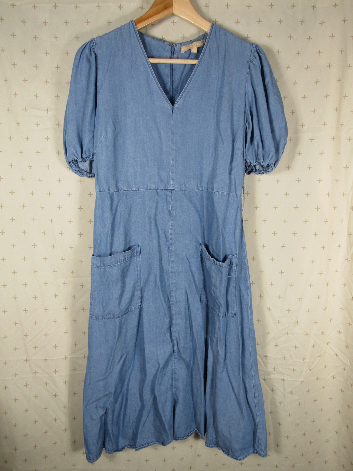 Hope & Harlow Blue Denim Style Dress Women’s size 4 Vintage Cottagecore Cozy