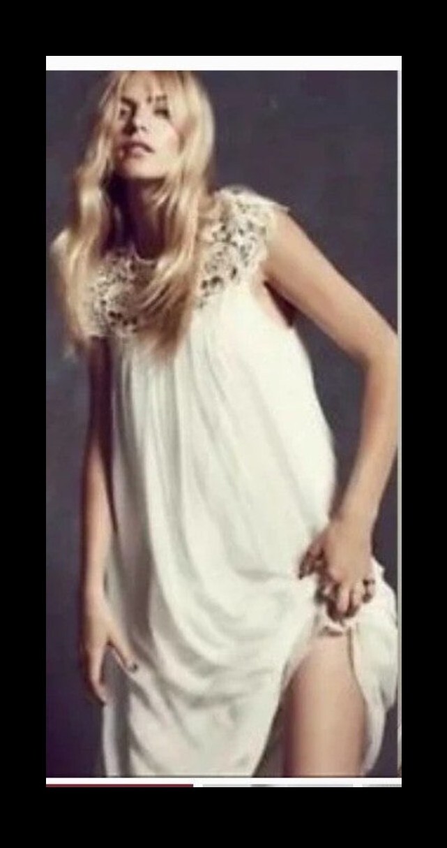 Rare Free People Khloe Fiji Crochet Cream Silk Maxi Dress Gown