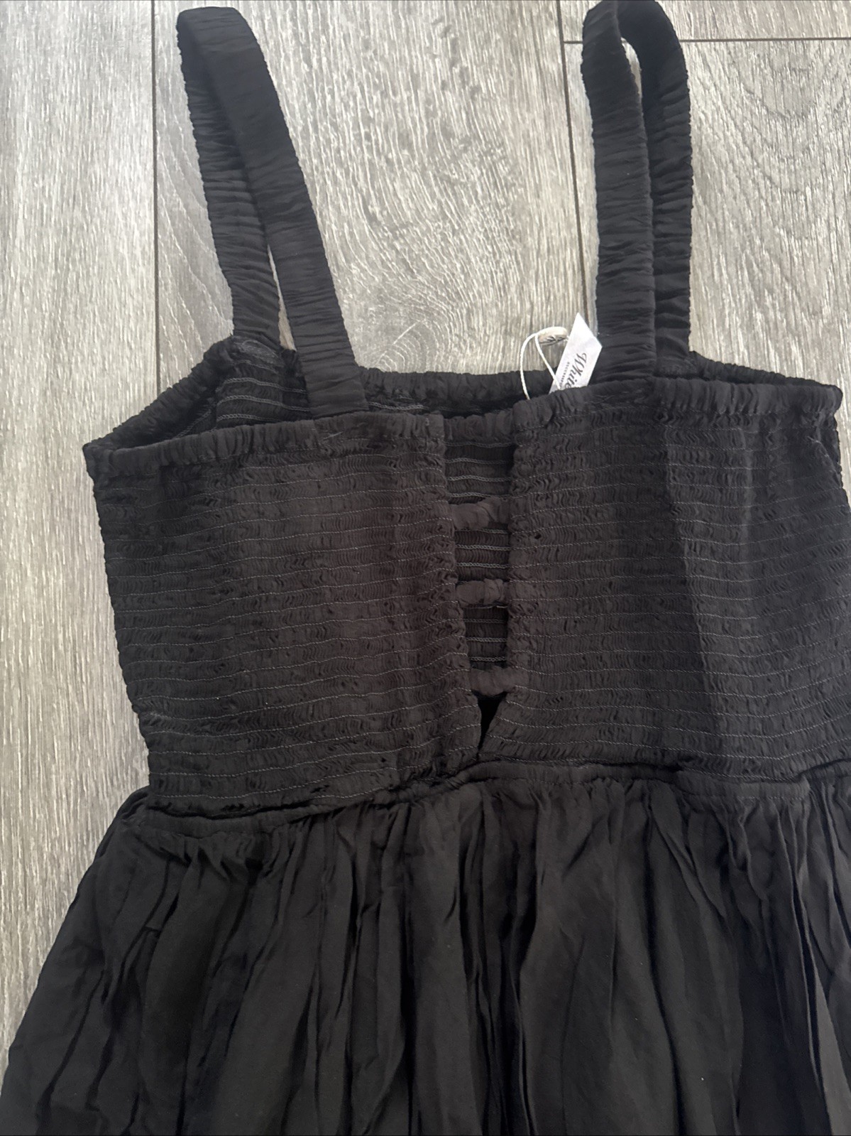 NWT – White Mark Womens Large Black Smocked Ruffle Maxi Dress