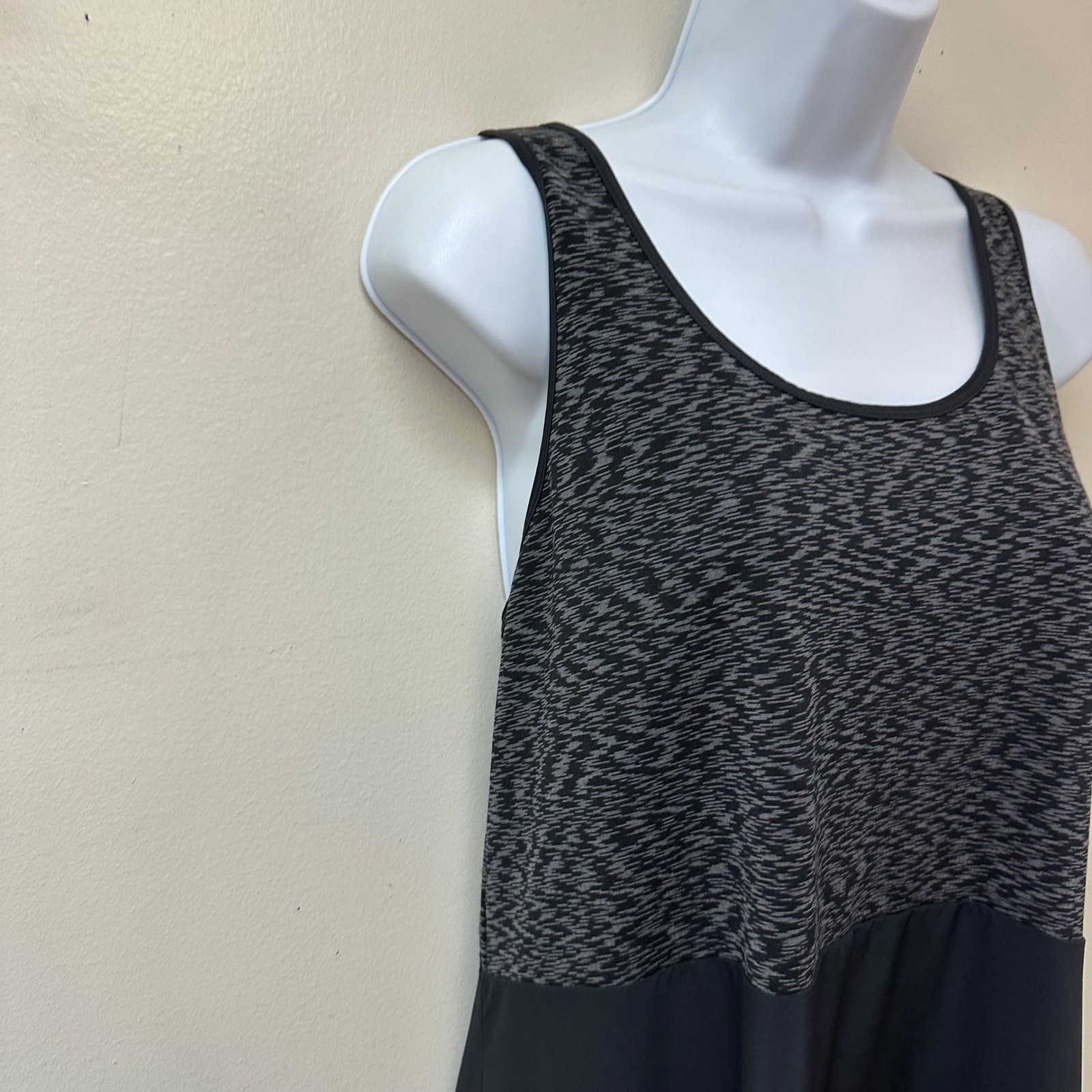 Smartwool Willow Lake Merino Wool Blend Crisscross Back Dress Black Gray XL NEW