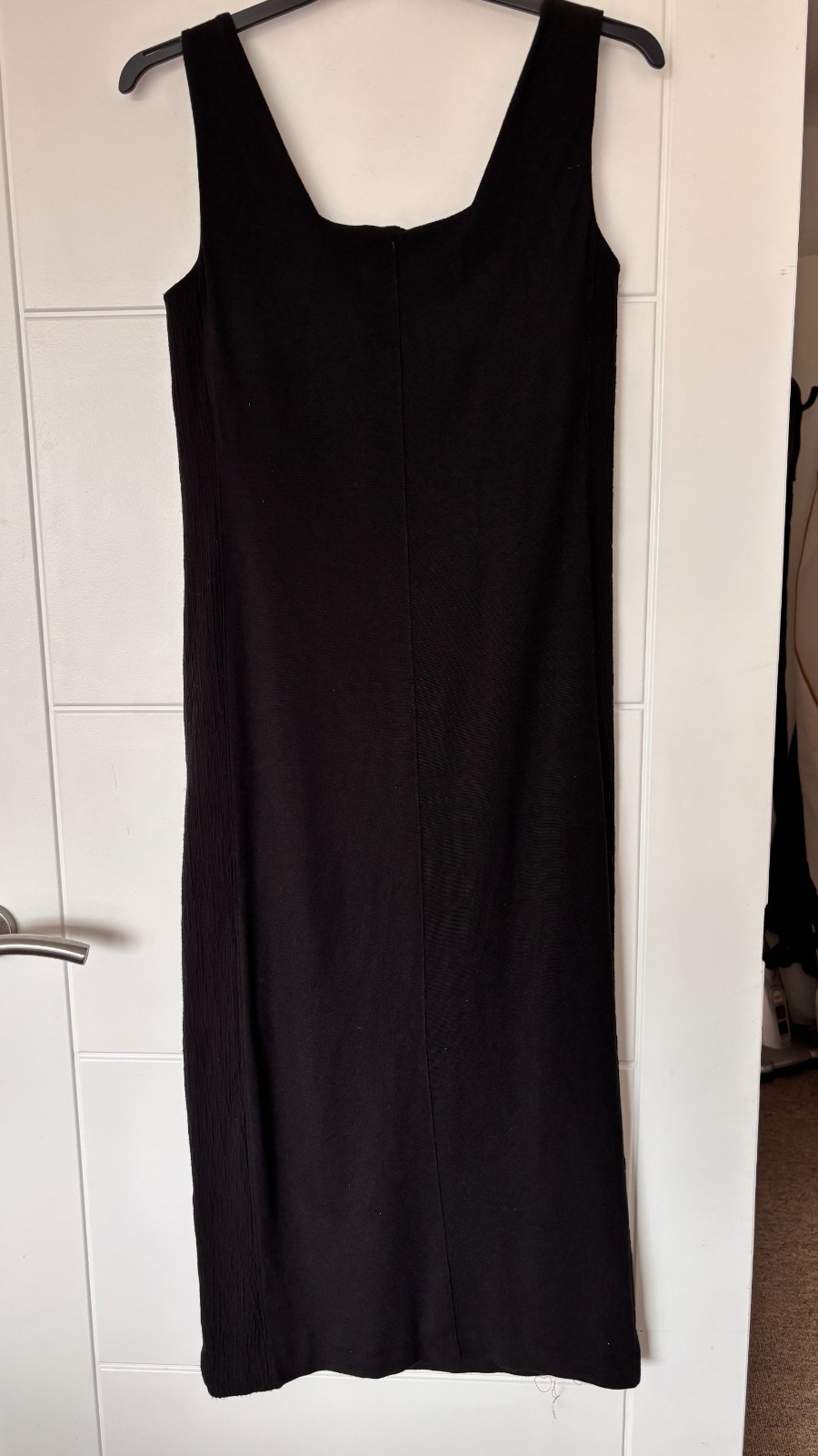 Gershon Bram Maxi Dress XS Black Ribbed Stretch Sleeveless Luxury VGC 67%Vis