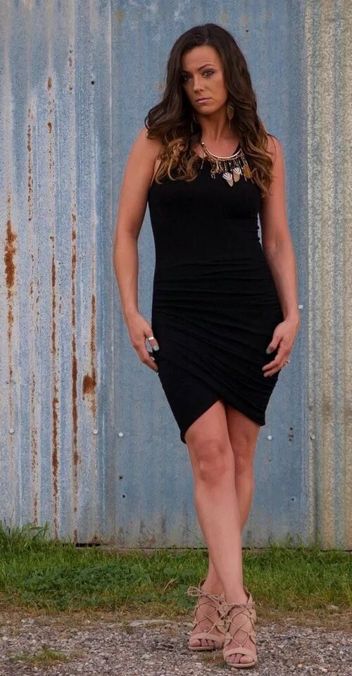 Cherish Black Ribbed Bodycon Sleevless Ruched Cocktail Dress NWT Small