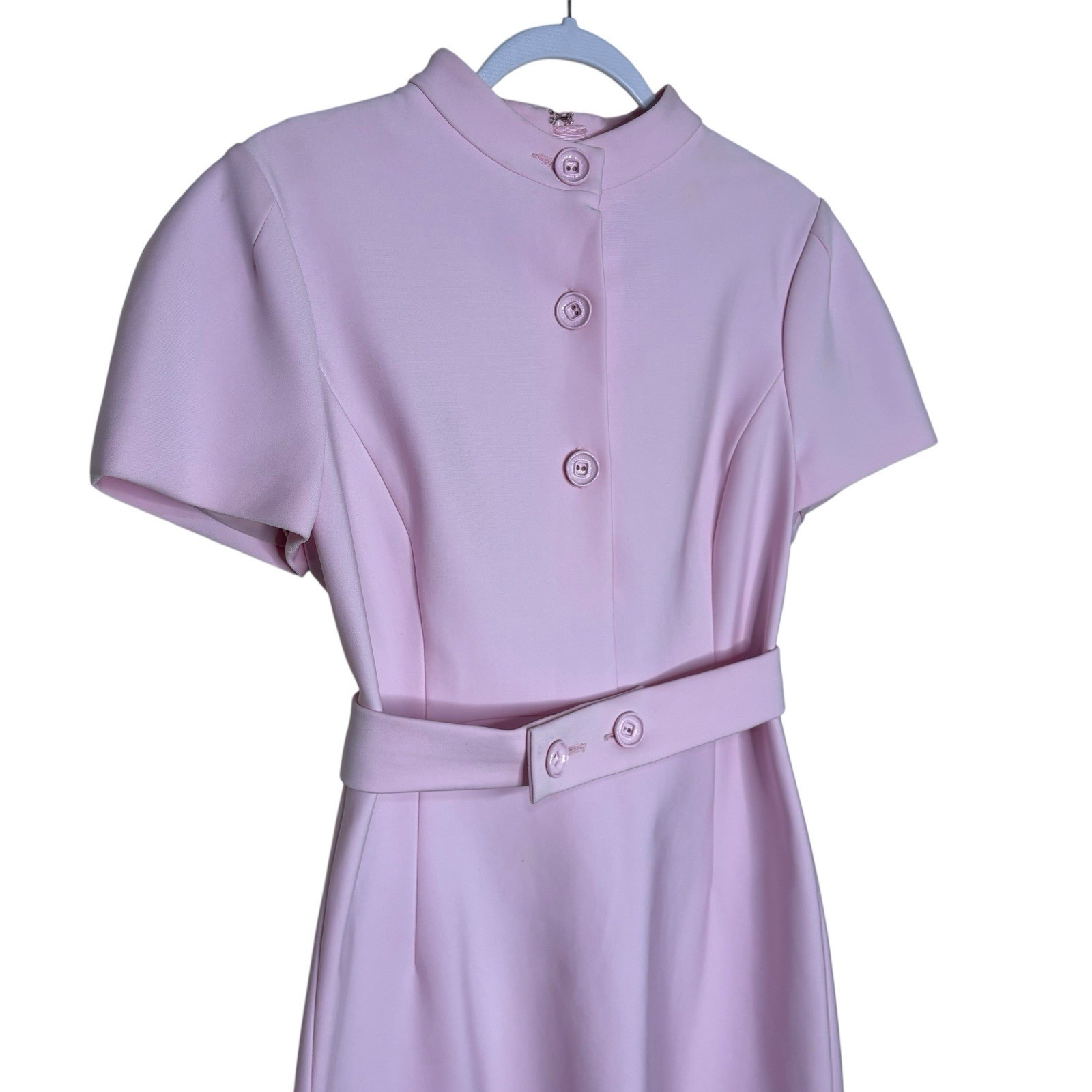 Scanlan Theodore Italian Milano Button Mini Dress Size AU 10 / US 6 Pink