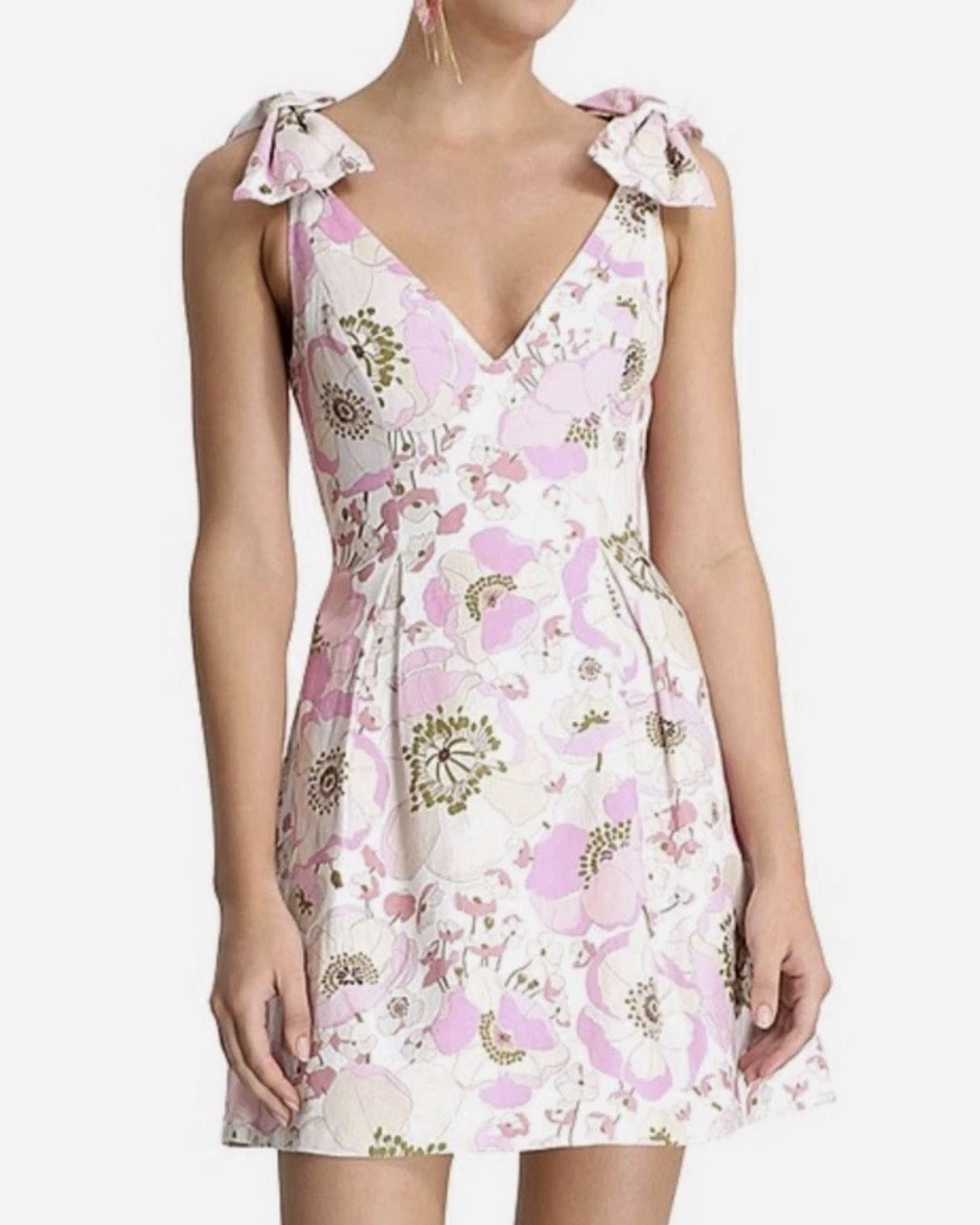 LIKE NEW- ZIMMERMANN Super Eight Bow Tie Dress Size 1 Aus 10 US 6 Pink Poppy