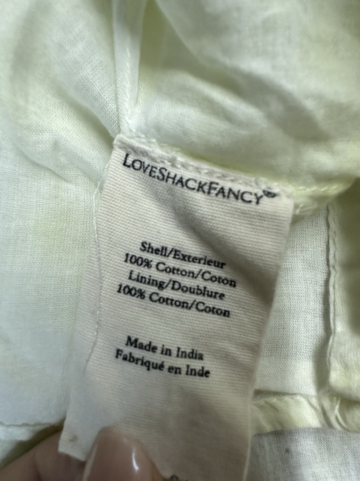 LOVESHACKFANCY Edie Lace Inset Midi Dress Yellow Tie Dye Medium