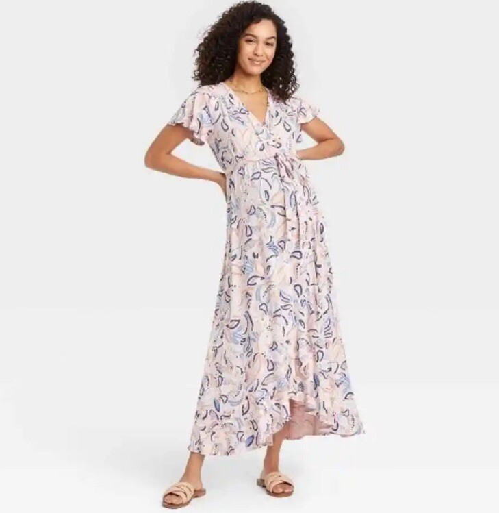 Flutter Short Sleeve Knit Maternity Dress -by Ingrid & Isabel™ Size Small