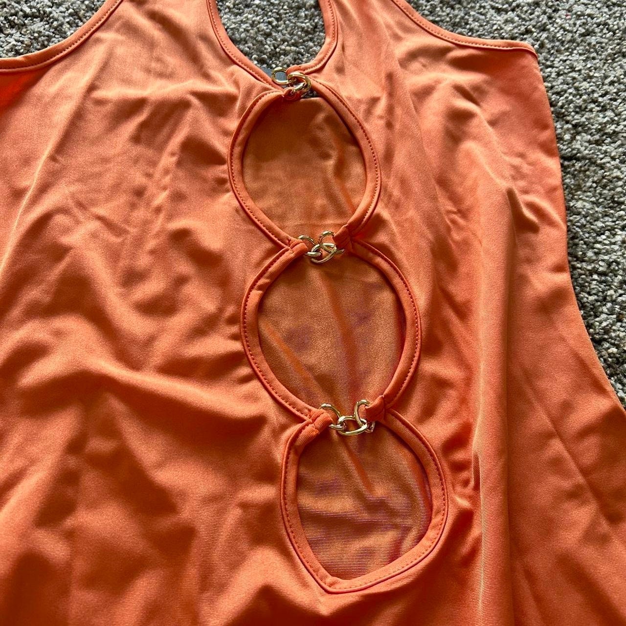 Orange Bodycon Cutout Dress