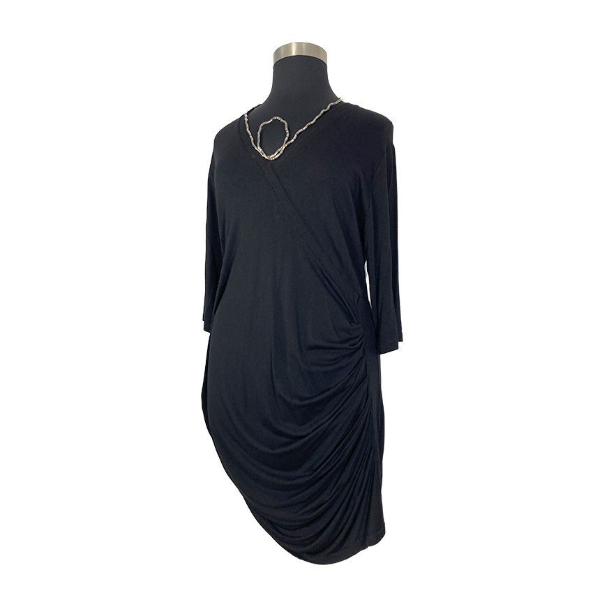 Transparente OS Black Tunic Dress Art To Wear Lagenlook Fits S M L XL 1X 2X