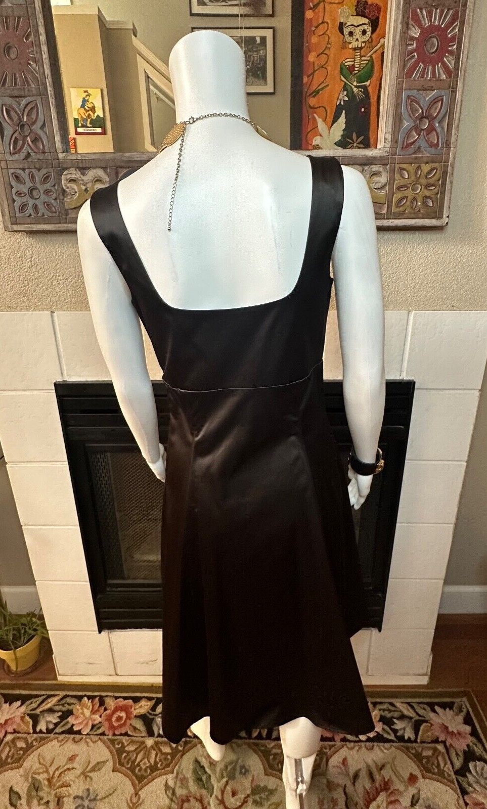 silk assets black cocktail Dress armpit to armpit 16″ Length 41.5″