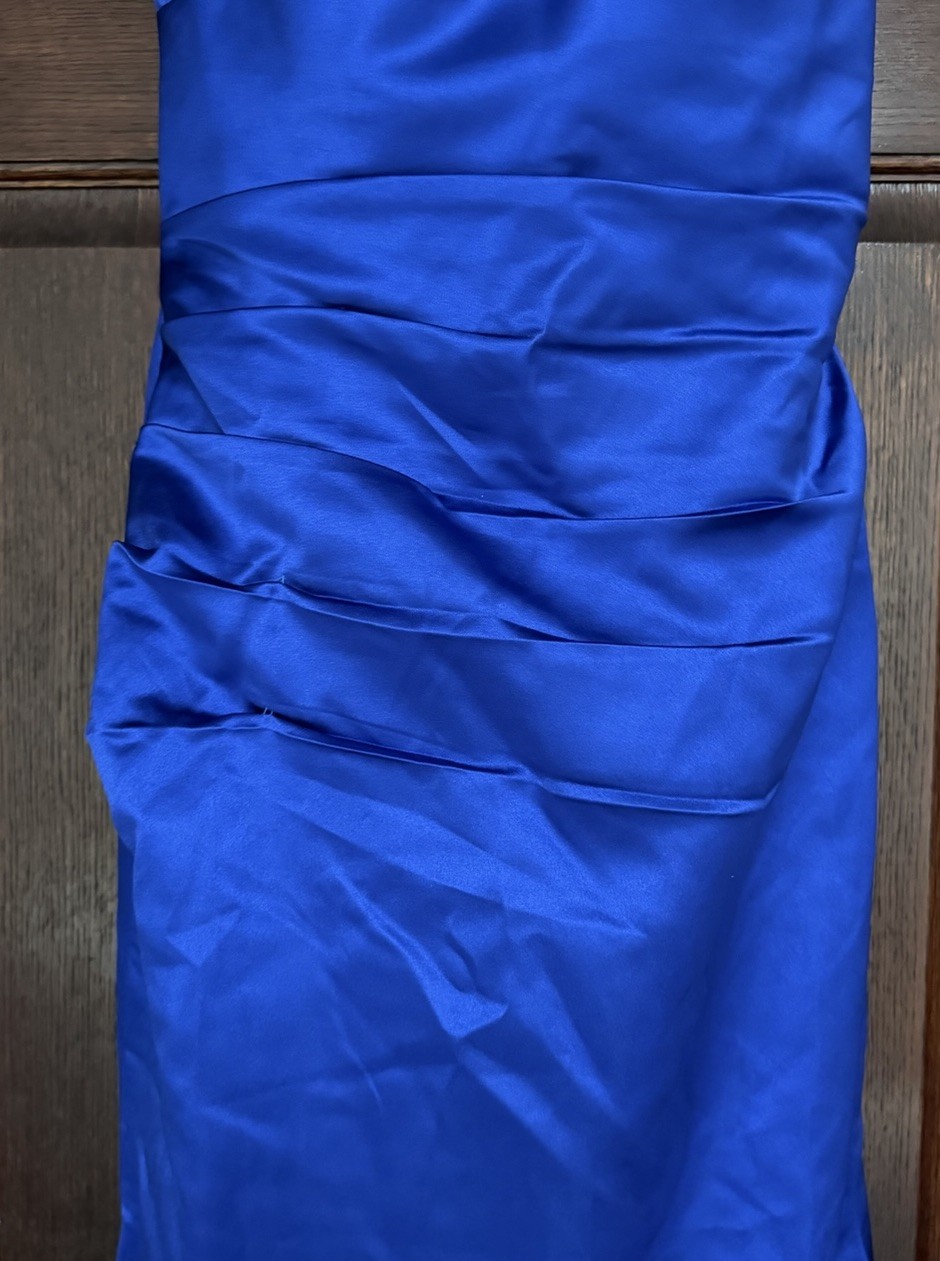 Ryanth Royal Blue Satin Mermaid Elegant Size 2 XS Formal Evening Gown Corset NWT