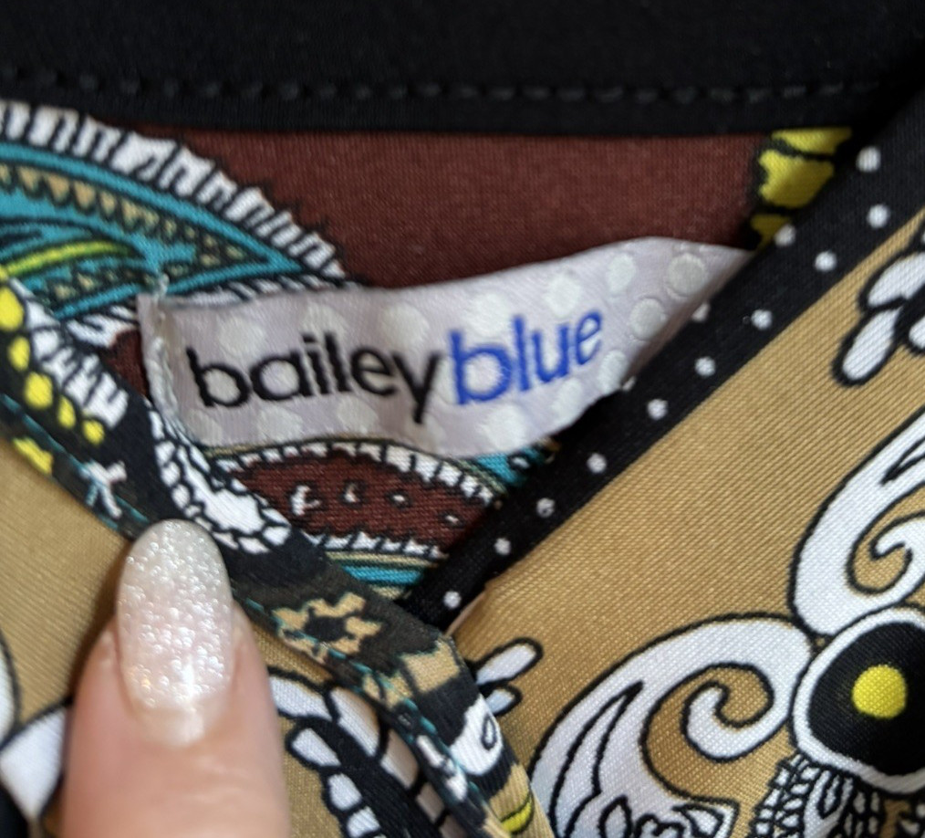 Maxi Dress By Bailey Blue Turquoise Paisley Sz S Beach Vacation Cruise Boho