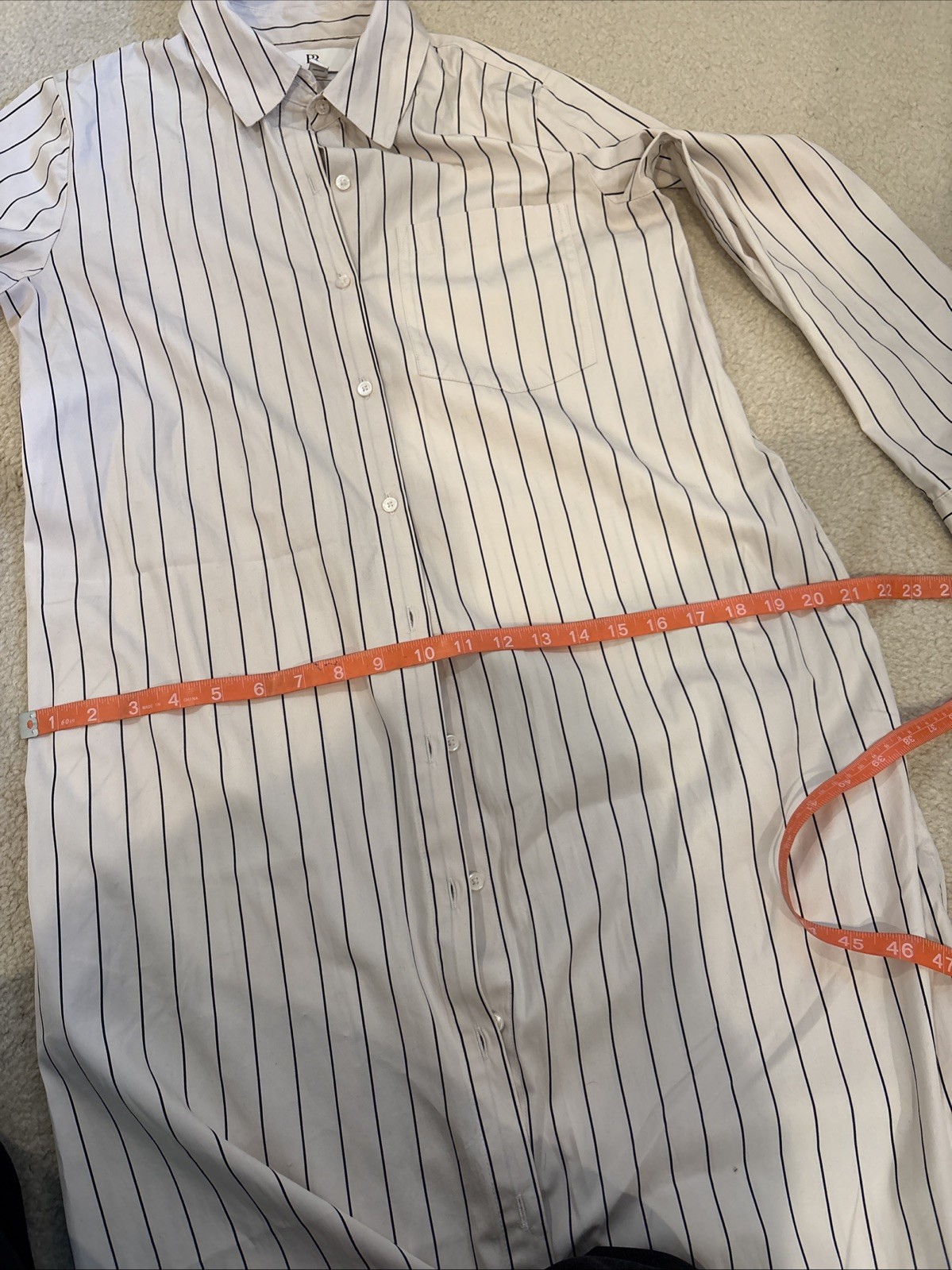 Banana Republic Cotton Poplin Maxi Long Shirt Dress Ivory White Black STRIPE S P