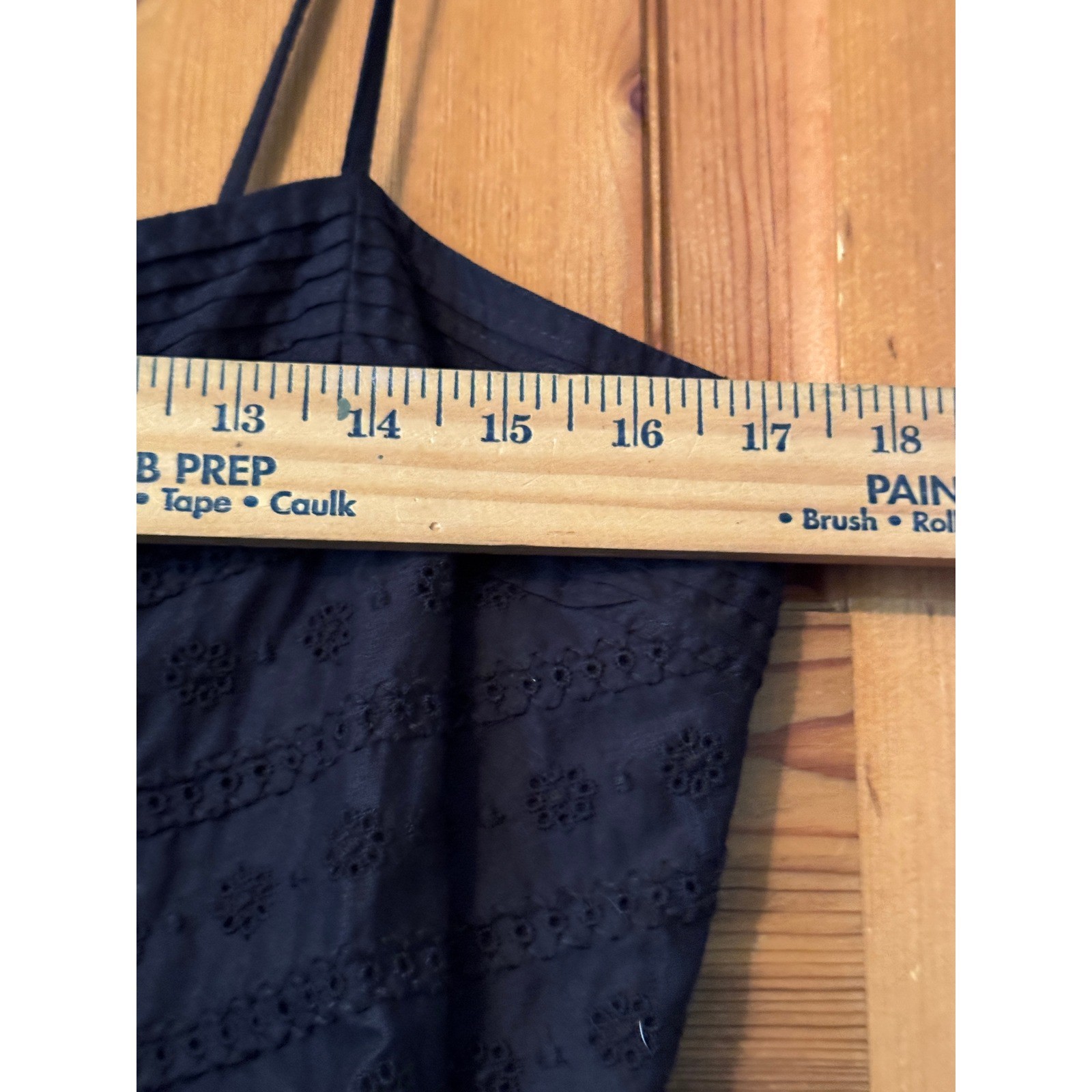 J.Crew Black Eyelet Cotton Spaghetti Strap Sun Dress Size 12 Style 64184 SU 04