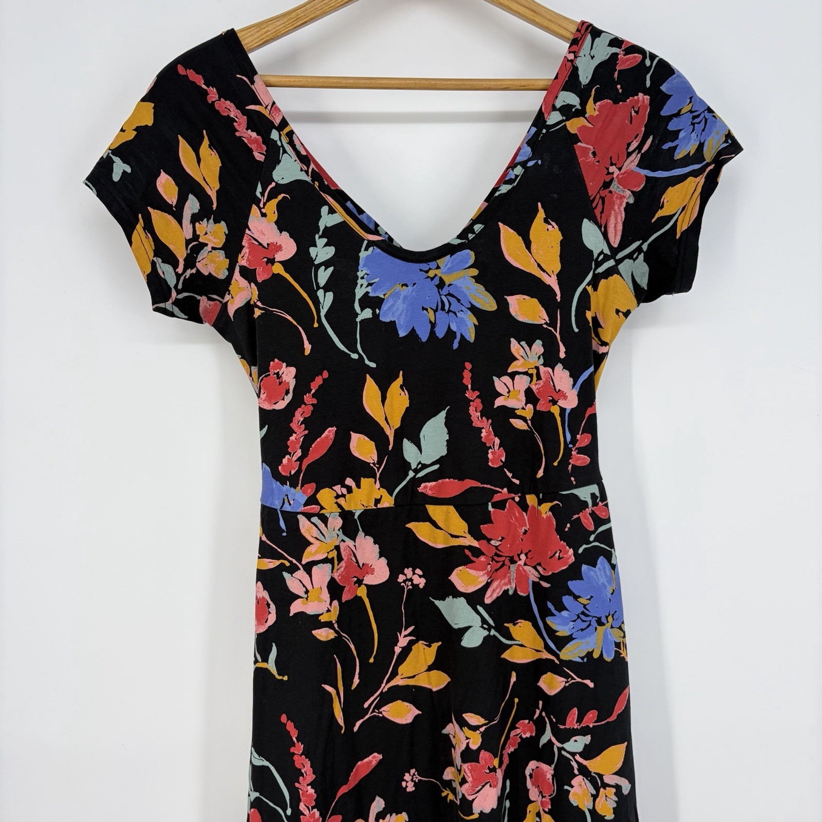 Pact Fit And Flare Crossback Maxi Dress S Nightfall Blooms Organic Boho Floral