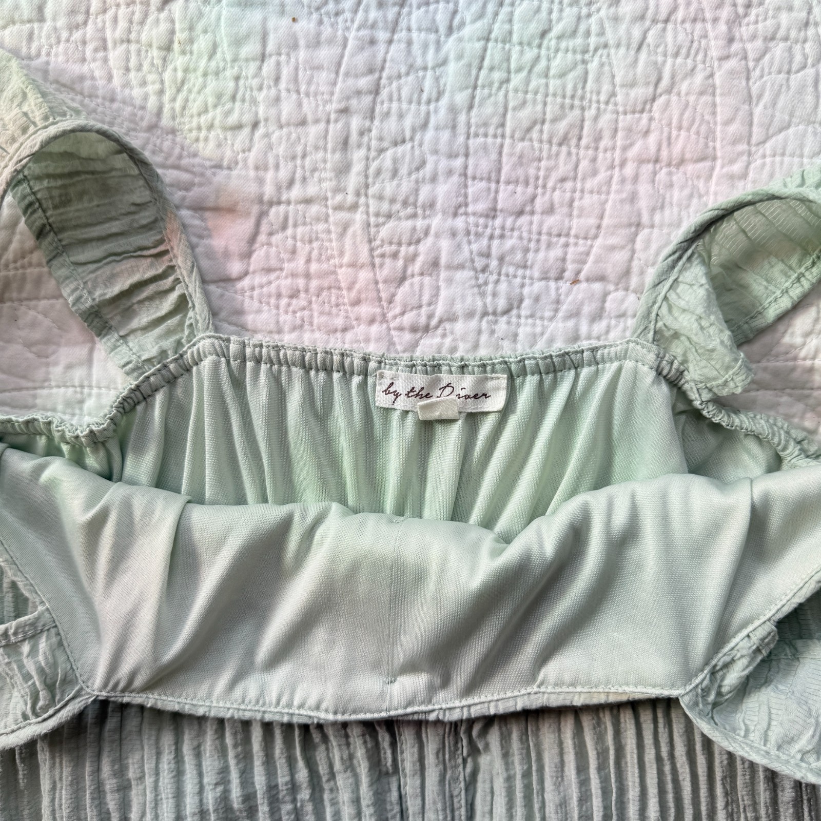 By The River Sage Green Tiered Midi Dress Size S Cottagecore Prairie Regencycore