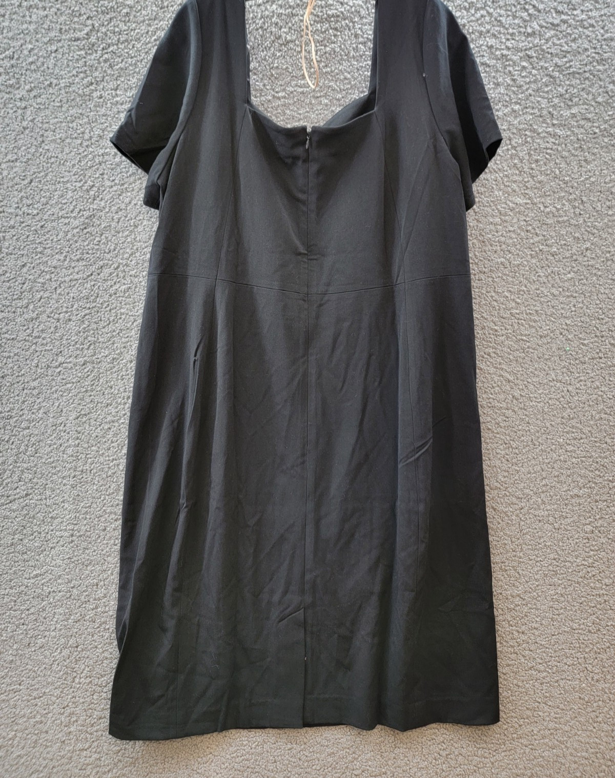 Rafaella Plus Size Gabardine Square Neck Short Sleeve Dress Women’s 20W Black