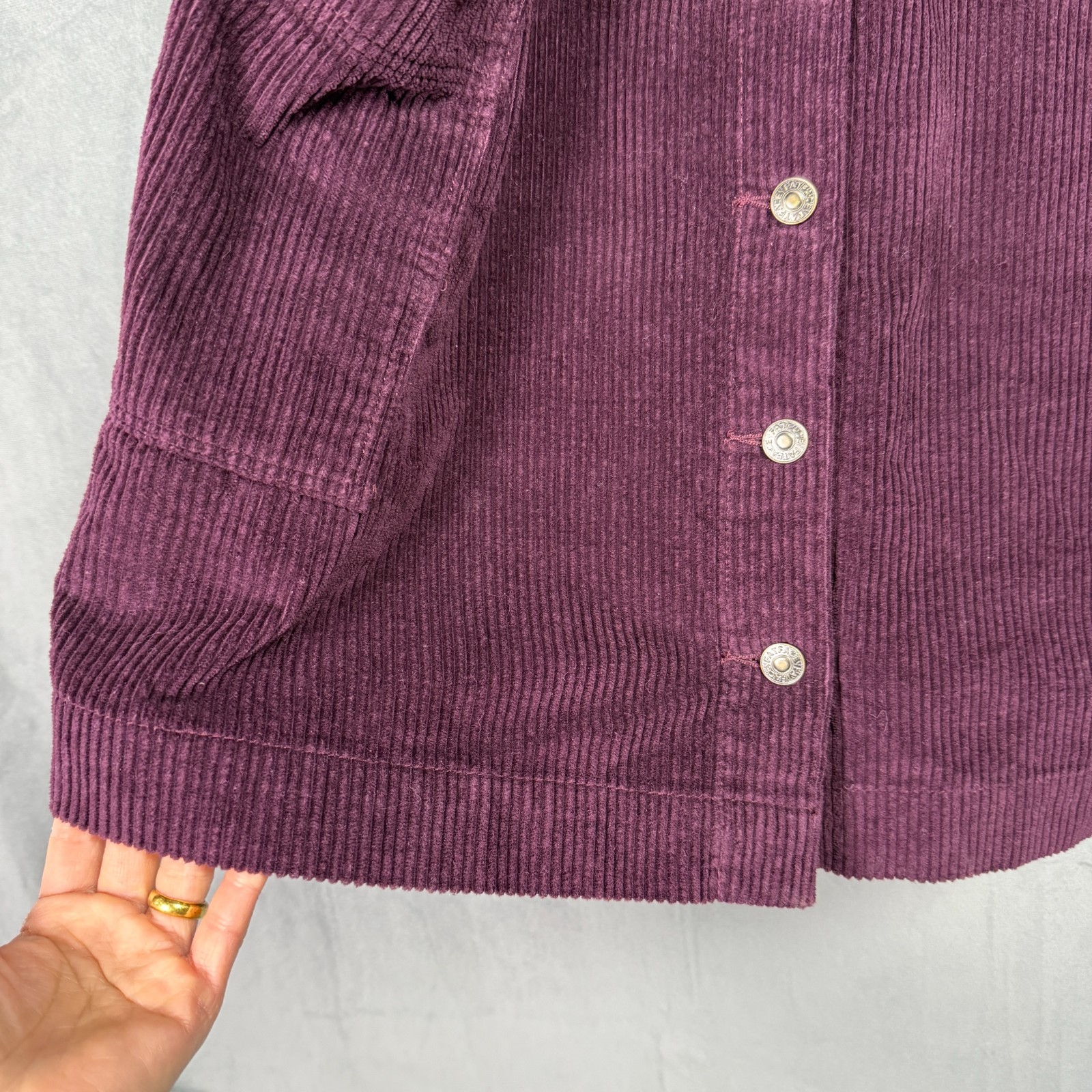 Fat Face US 12 UK 16 Purple Pinafore Dungaree Mini Dress Corduroy Button Pockets