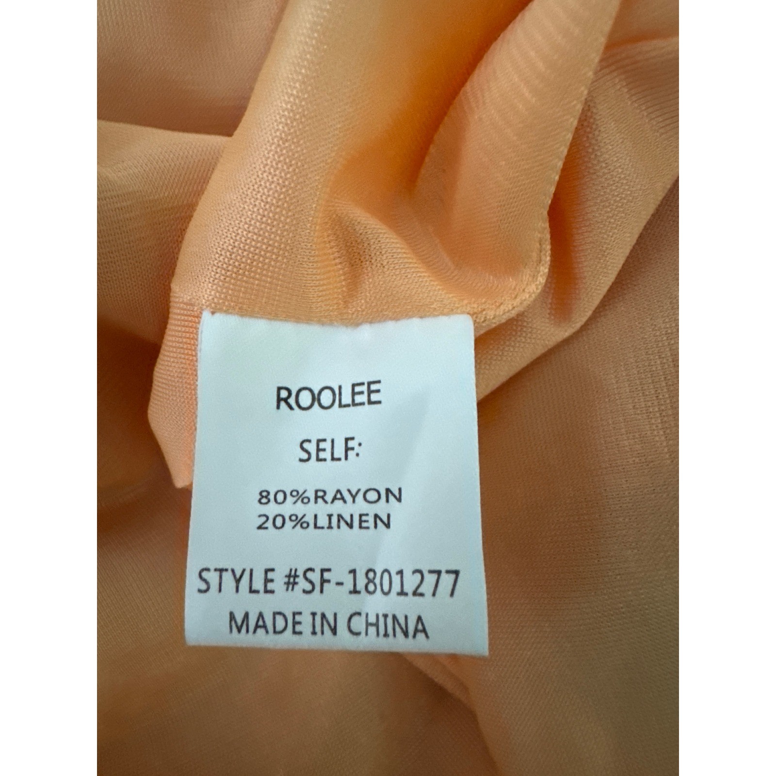 NWT Roolee Button Front Dress Orange Babydoll Short Sleeve Linen Blend Medium