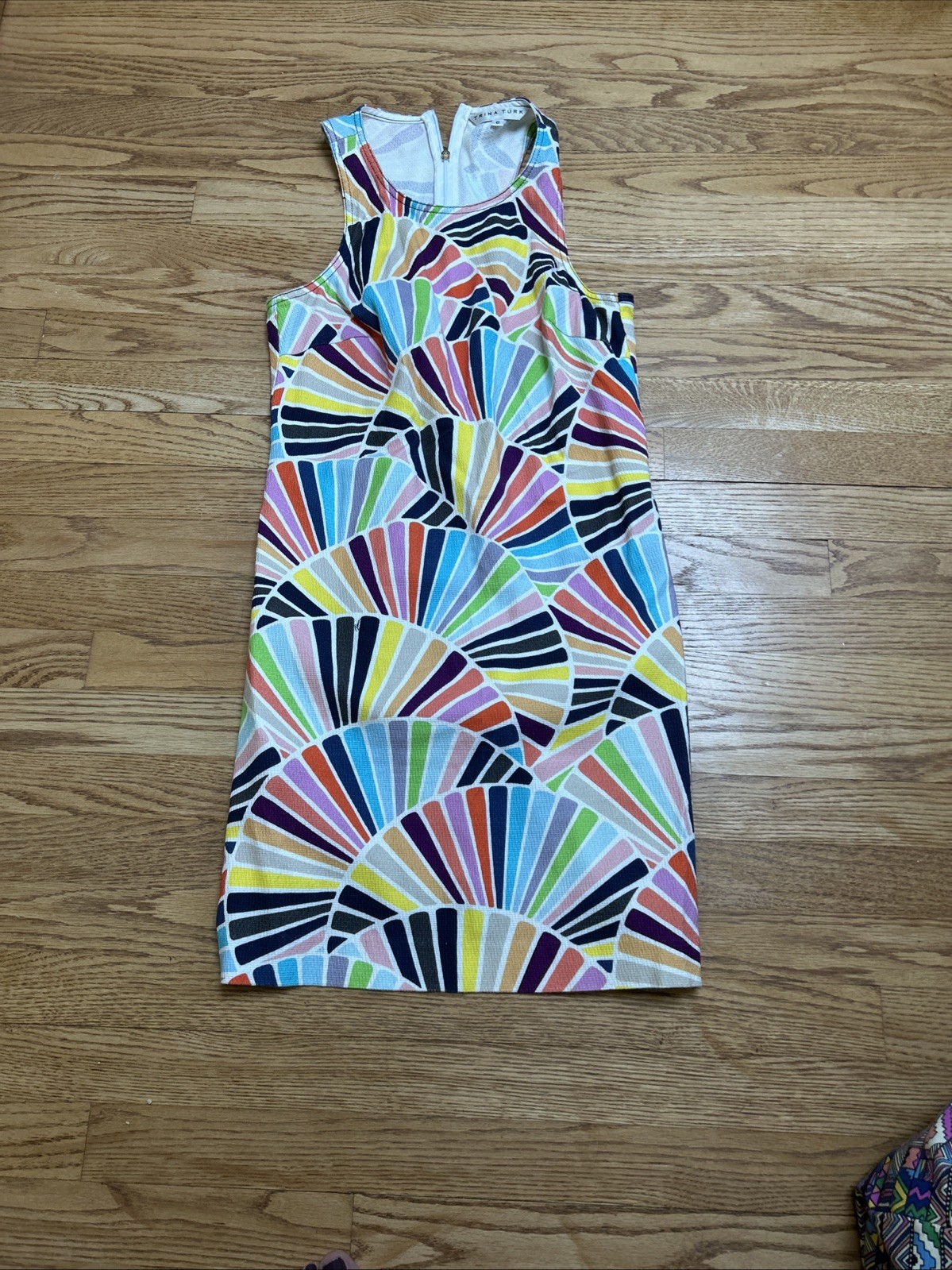 Trina Turk Loma Graphic Shift Sheath Dress Cotton Blend Sz 6