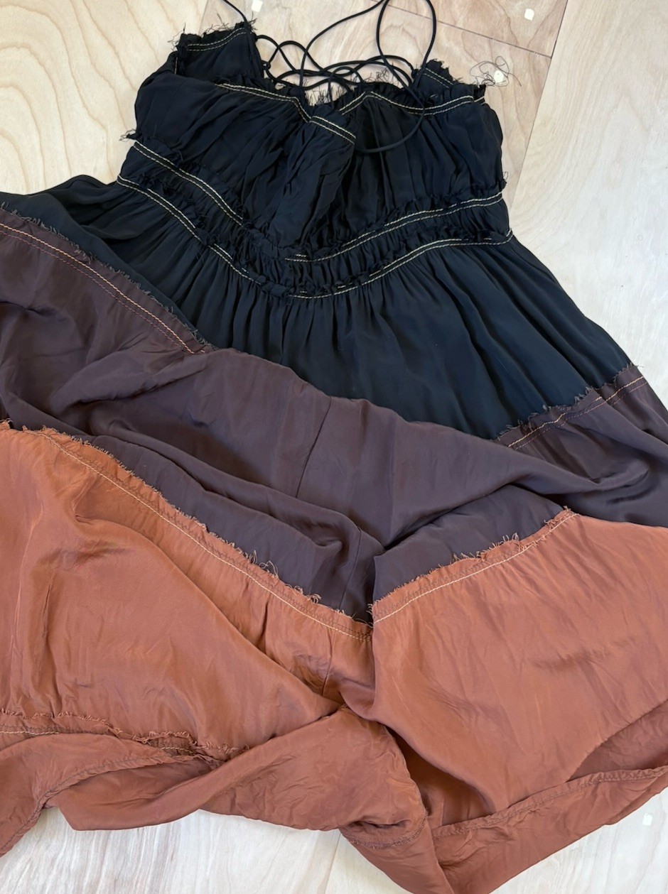 Zara Desert Collection 2019 Colorblock Dress Maxi Slip Bohemian Size Small Brown