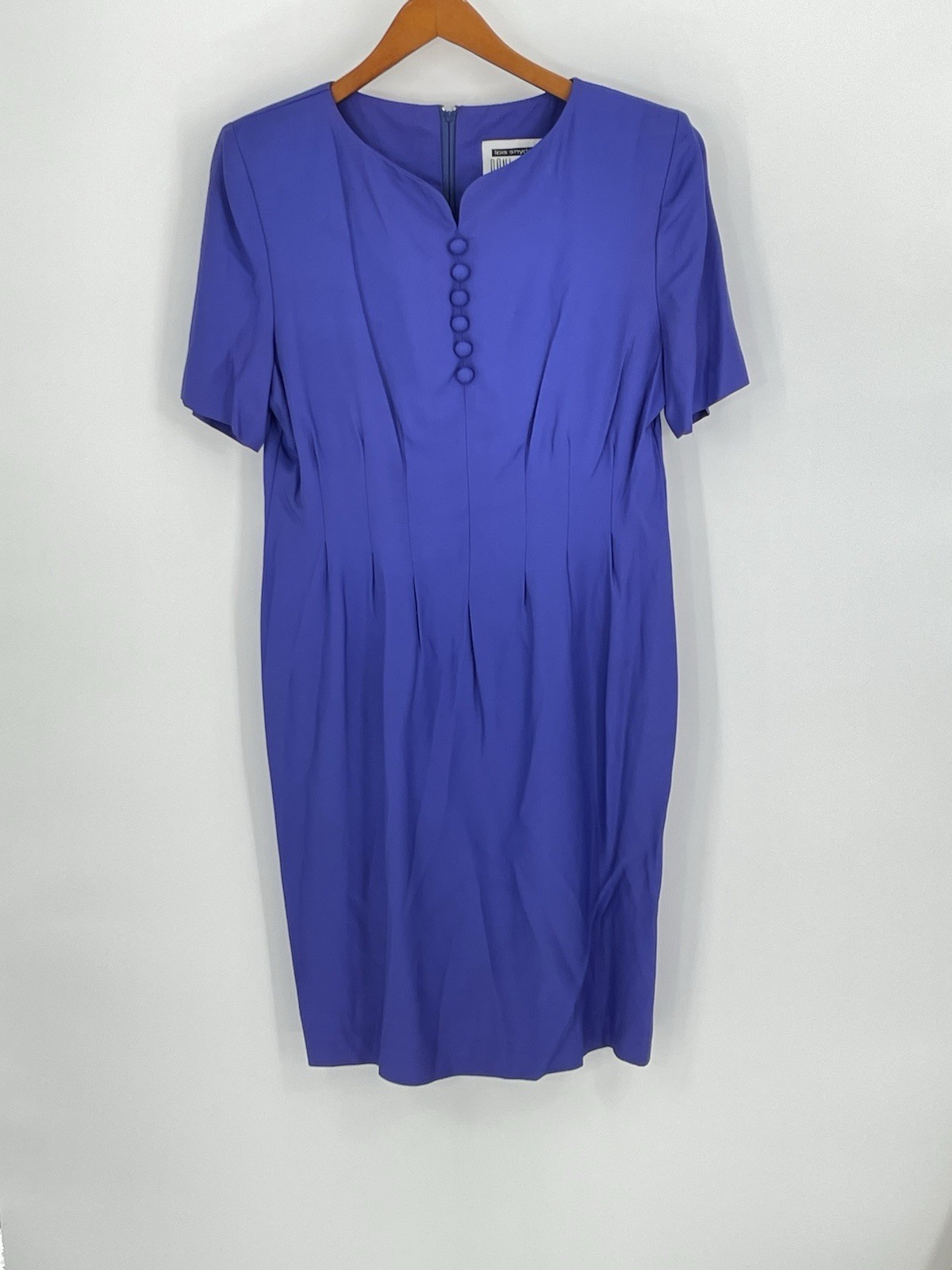 Vintage 80s Lois Snyder Dani Max Womens Dress 10P Fitted Waist Purple