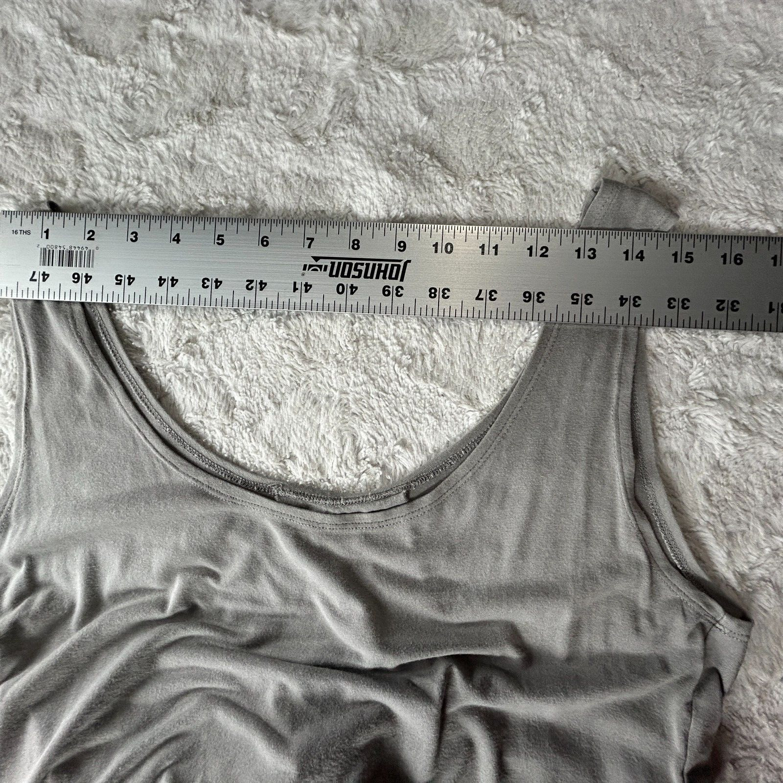 Gershon Bram Womens Scoop Neck Tulle Hem Midi Tank Dress Large Gray Stretch New