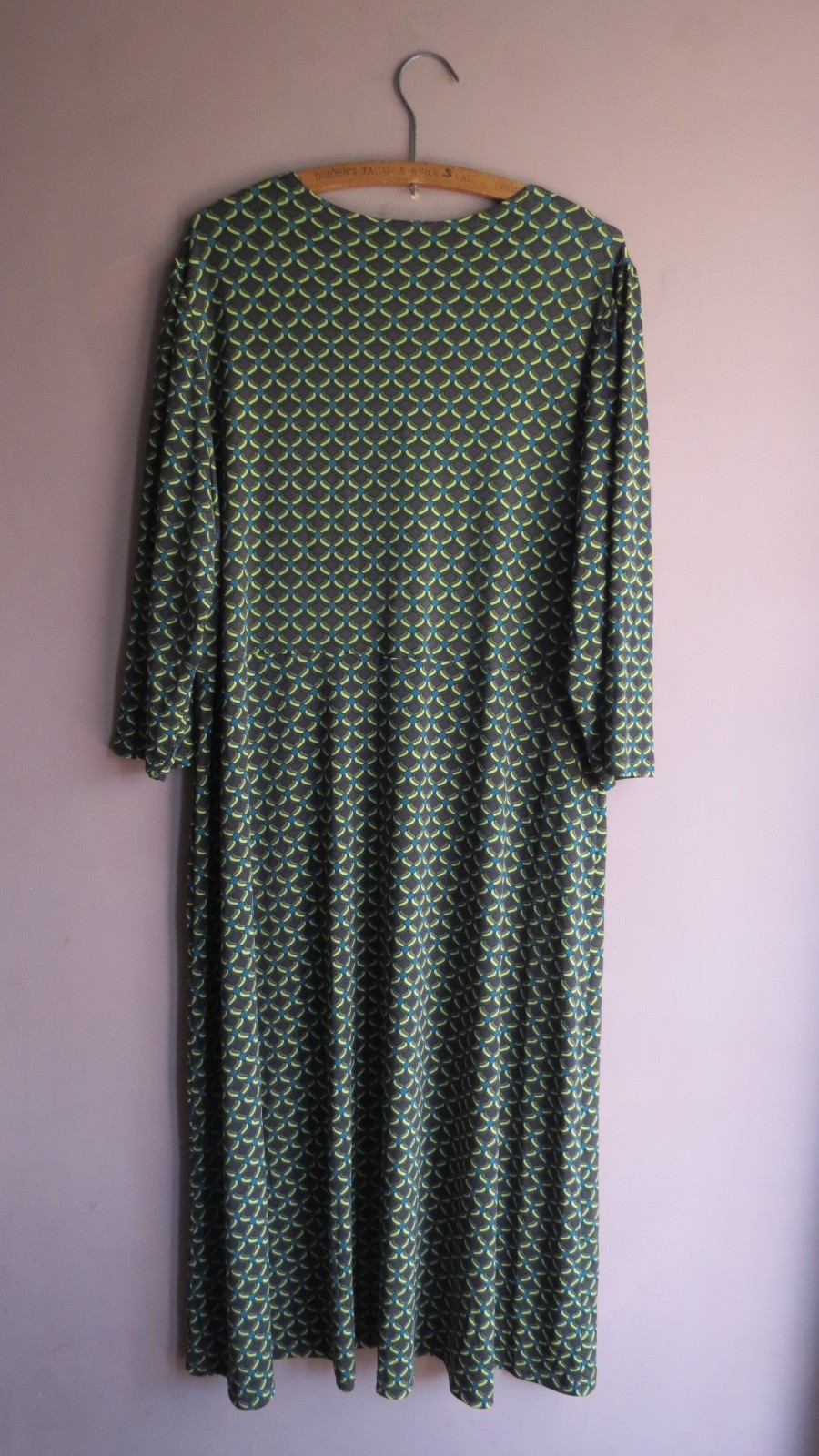 New Kim & Co Brazil Jersey Button Dress Sz 3XL Thyme Multi