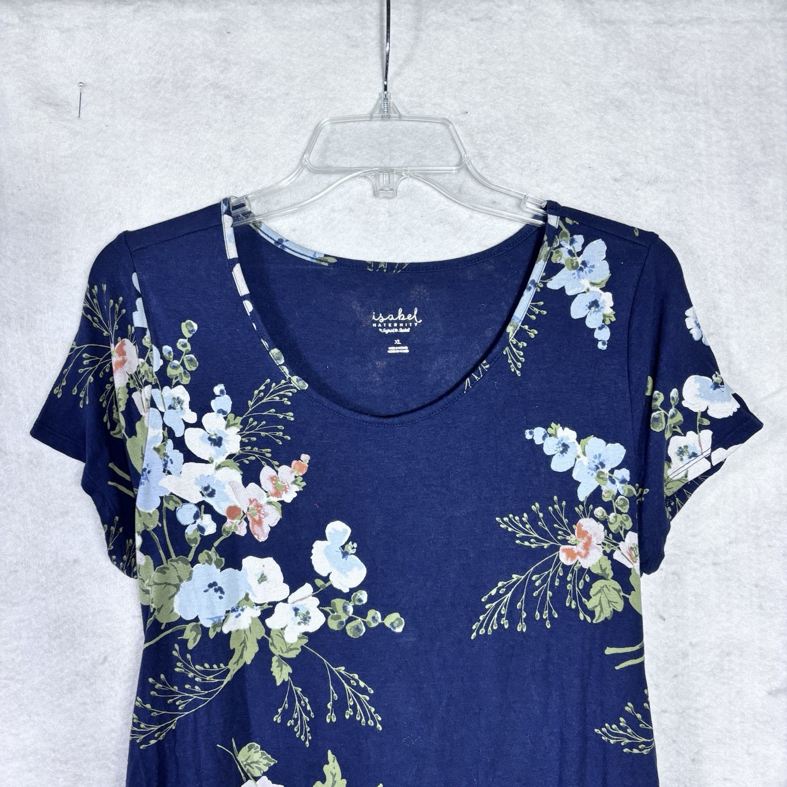 Isabel Maternity By Ingrid & Isabel Floral Print Dress XL Blue