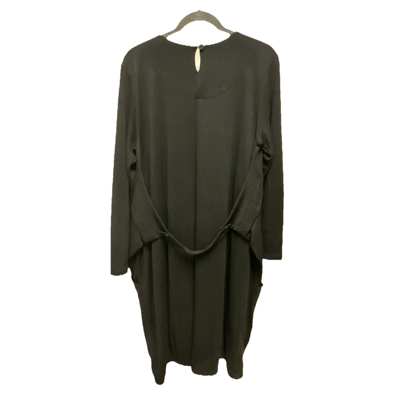 Gershon Bram Dress Womens Large Black Long Sleeeve Oversiized Bubble Hem Pockets