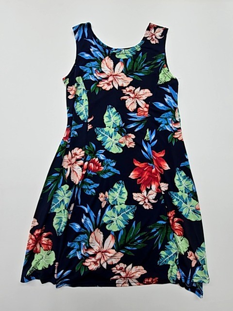Conos Girls Navy Blue Floral A-Line Dress Size M