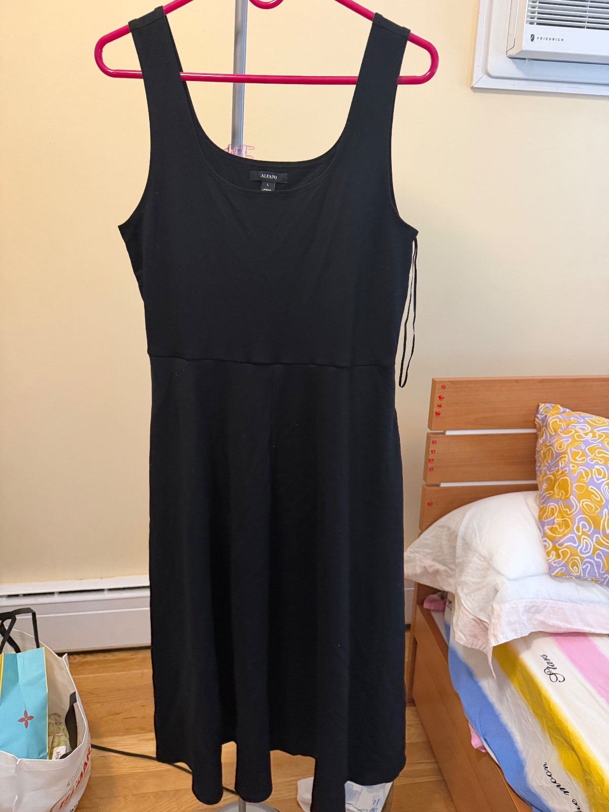 Alfani Women’s Sleeveless Midi Dress, Created for Macy’s LARGE Color Black