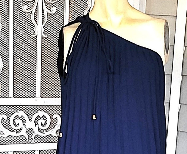 BFTM–PLEATED, ONE SHOULDER DRESS