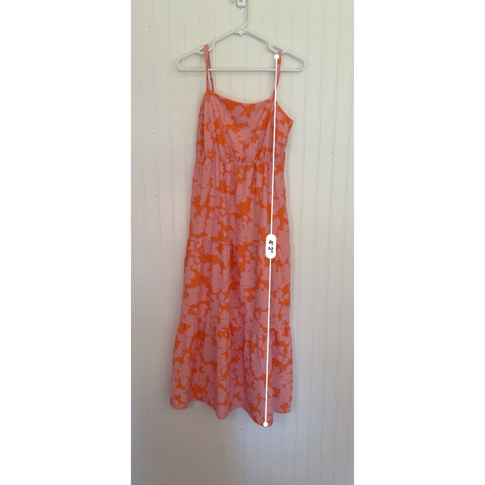 Social Standard by Sanctuary Floral Midi Dress Size Small Coral Pink Sundress