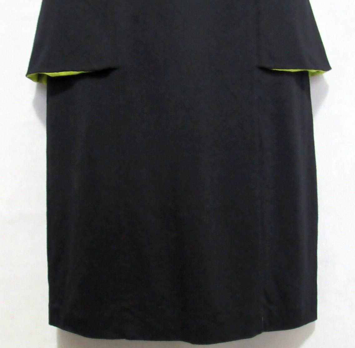 Black Sheath Cocktail Dress Womens 8 Peplum Cutout Back Event Formal Knee Length