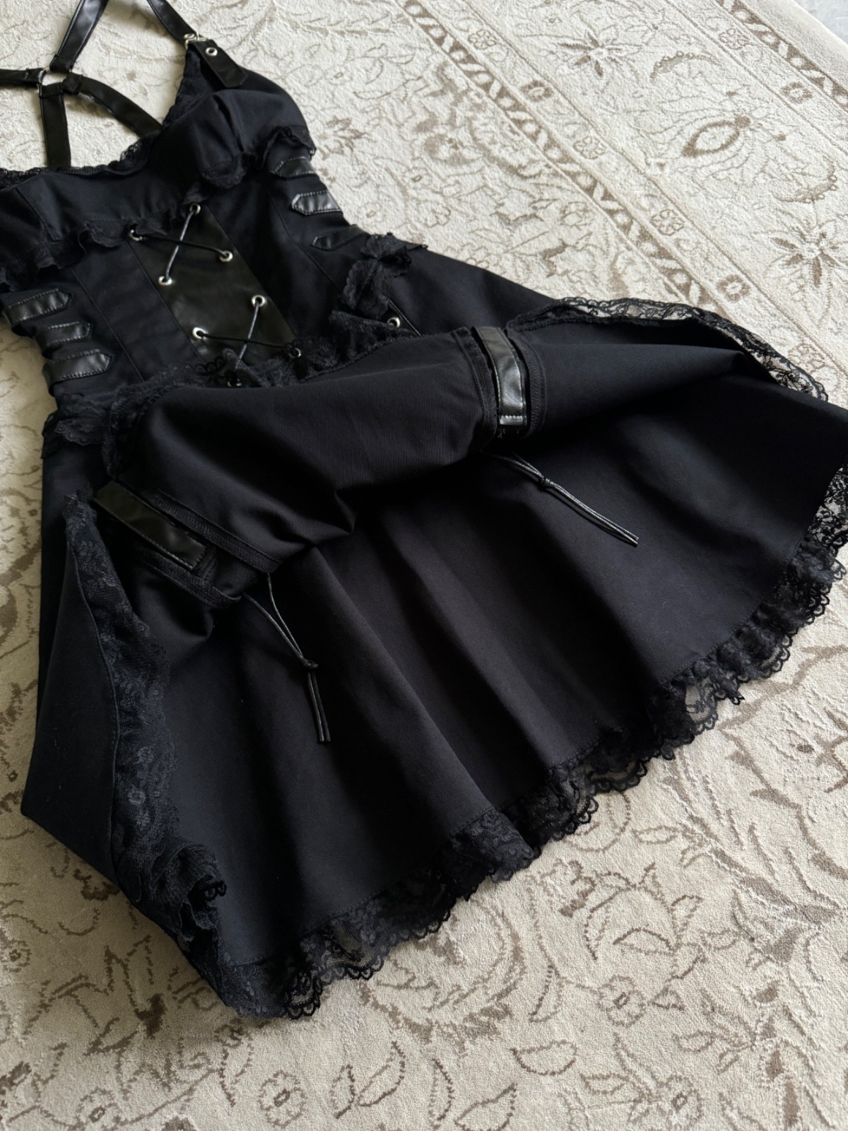 Aderlass Gothic Bondage Lace Mini Dress Avant Garde Lgb Hysteric Glamour Style S