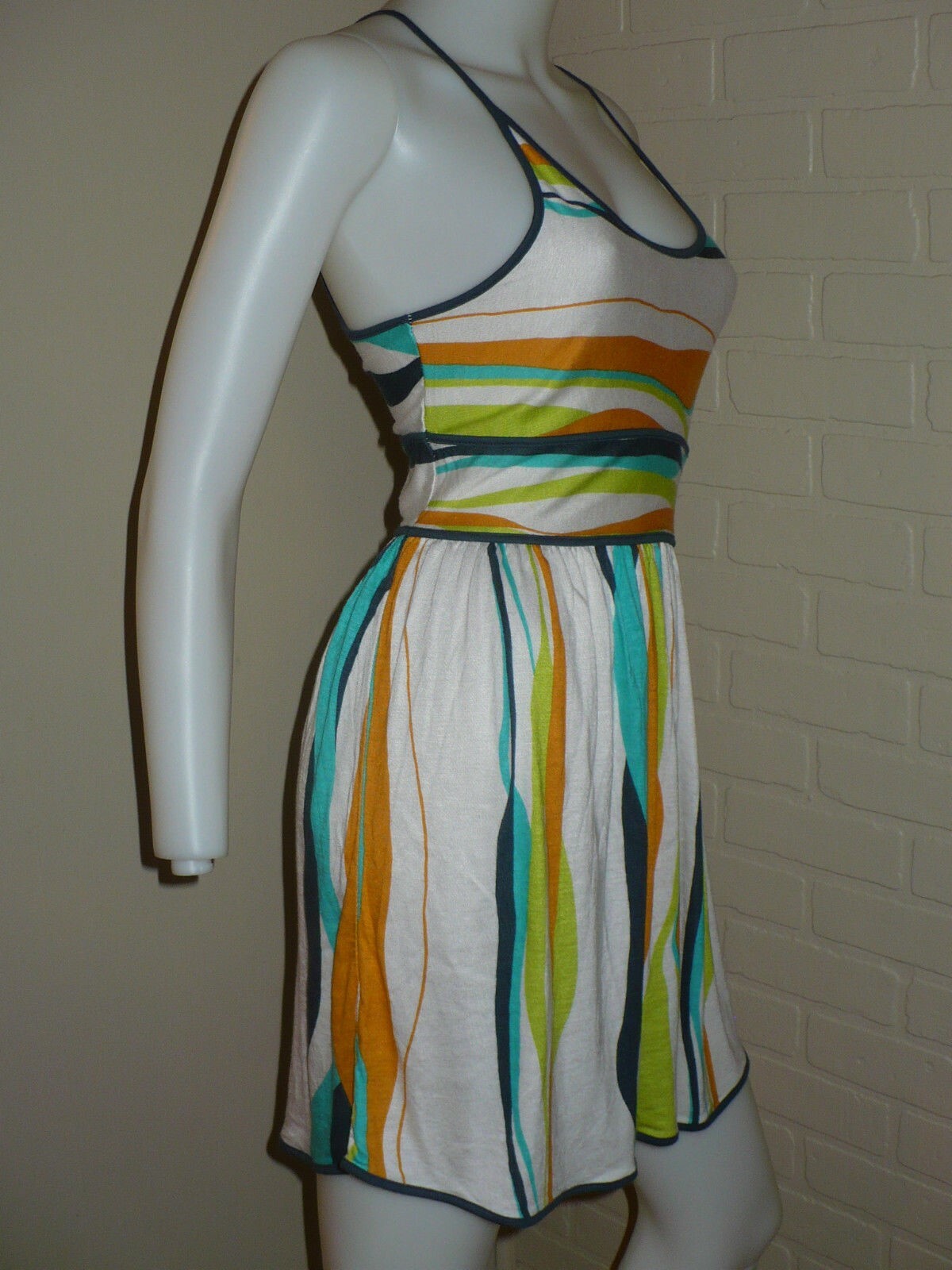NEW RETRO ABSTRACT STRIPE DRESS COOPERATIVE URBAN OUTFITTERS Y2K XSMALL
