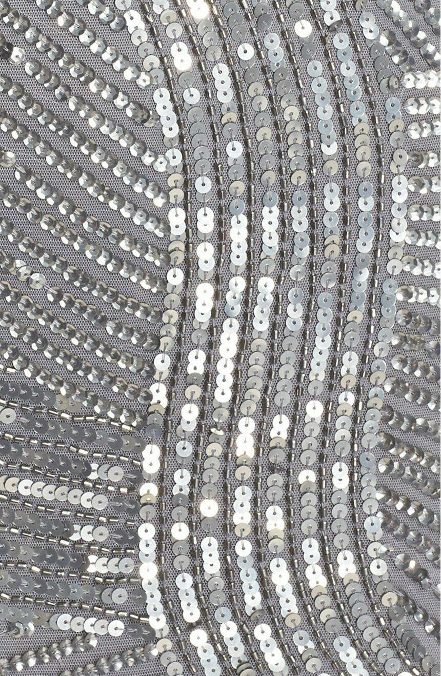 NEW Adrianna Papell [ 2 ] Embellished Mesh Envelope Gown in Silver/Grey #M27