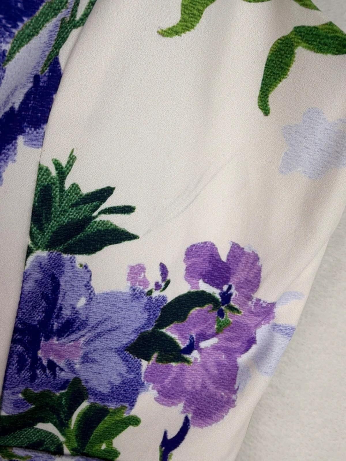 Hope & Ivy Suzette Bardot Sleeve Purple Floral Midi Pencil Dress Size 8