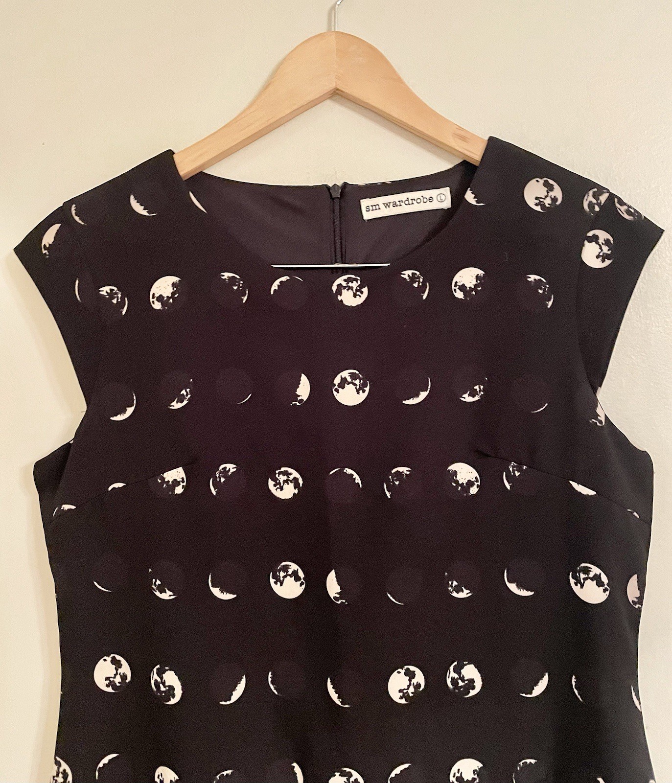SM Wardrobe Black Moon Phase A-Line Dress Size Large- EUC