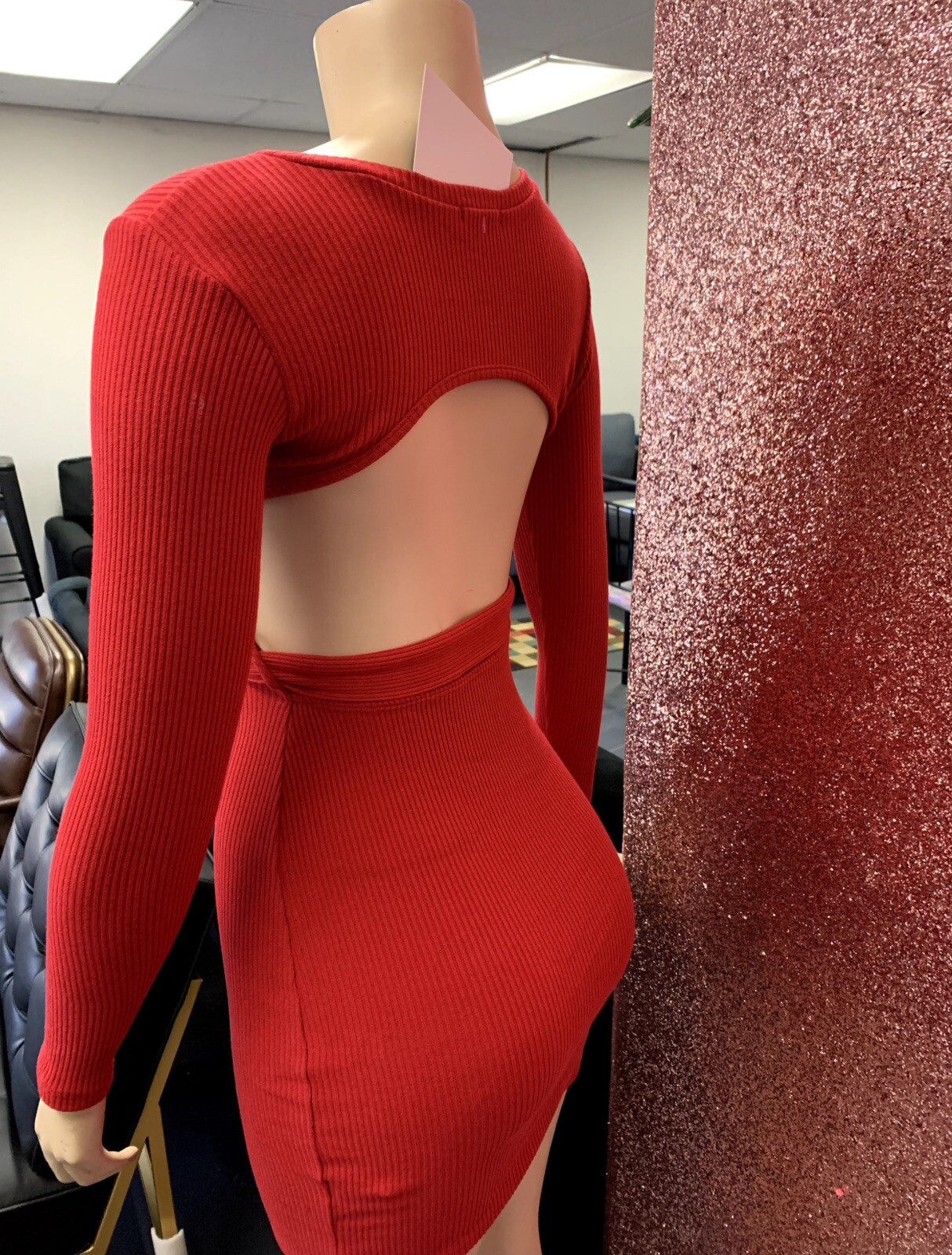 PRETTY IN RED -back Cut Out Dress Available In S,M,L