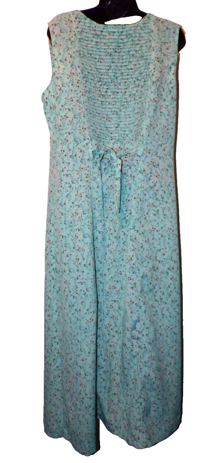 Christopher & Banks pintuck Women water-color light blue button Dress Sz 16 LB2