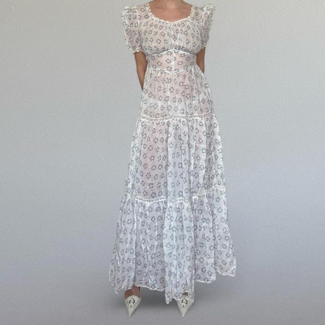 Vintage 70s milkmaid peasant dress Sz. XS